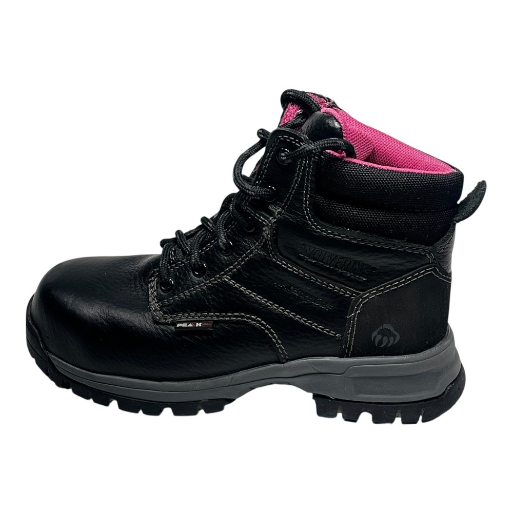 Wolverine Women's Black Waterproof Steel Toe Work Boots Size 6M